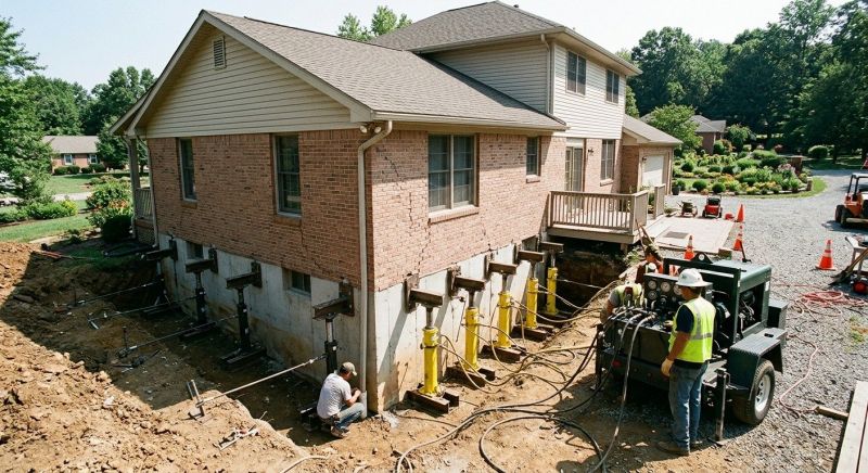 Sinking Foundation Lifting in Winston Salem, NC