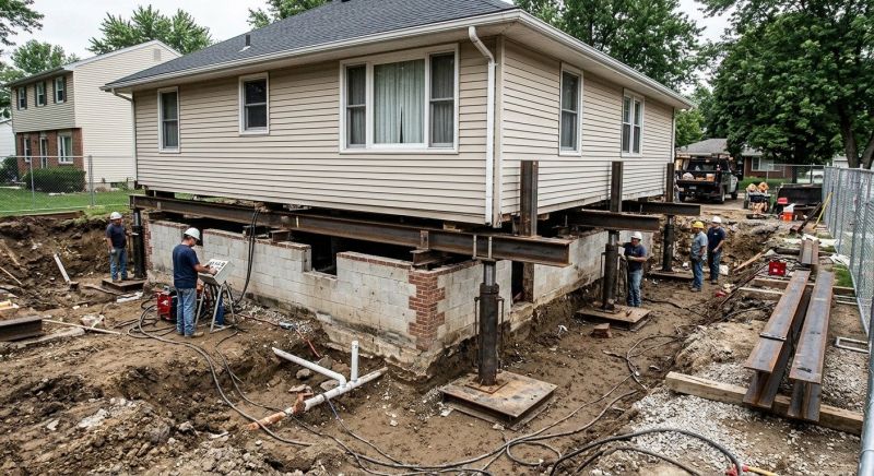Sinking Foundation Lifting in Winston Salem, NC